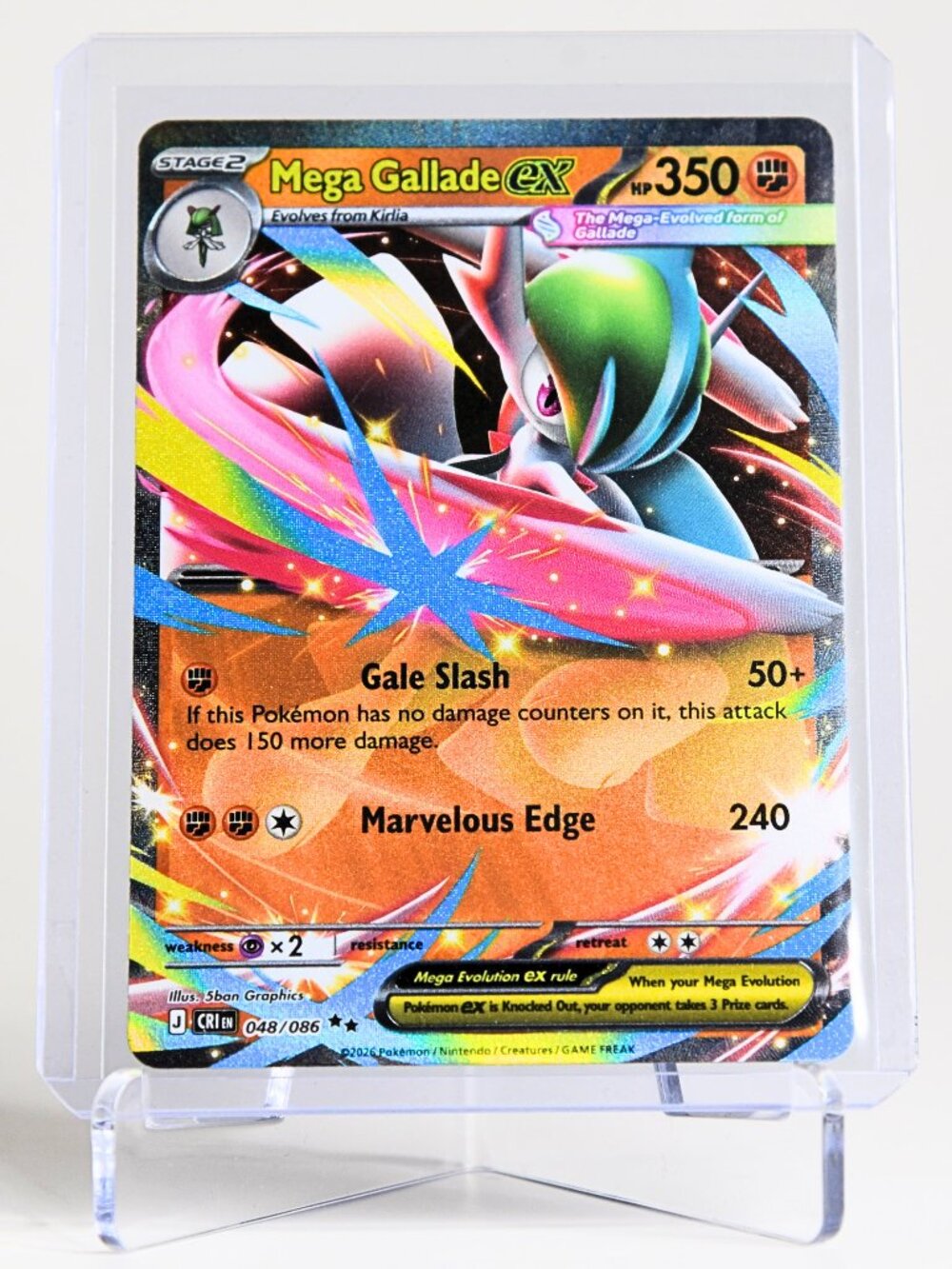Pokemon Card Mega Gallade 046/086 EX Double Rare Holo Chaos Rising